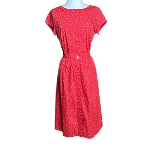 J.G. Hook Cotton Two Piece Coastal Nautical Top And skirt Size‎ M-L Red White